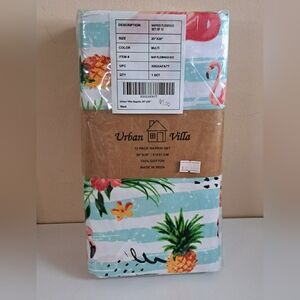 Urban Villa Tropical Flamingo Pineapple Napkin Set